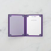 Paarse paraplu & harten .7 bedankkaart (Binnen)