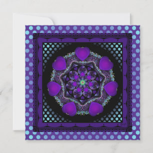 Paarse paraplu & harten .7 blanco kaart