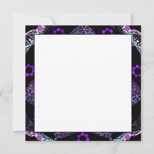 Paarse paraplu & harten .7 blanco kaart (Achterkant)