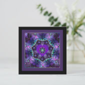 Paarse paraplu & harten .7 blanco kaart (Staand voorkant)