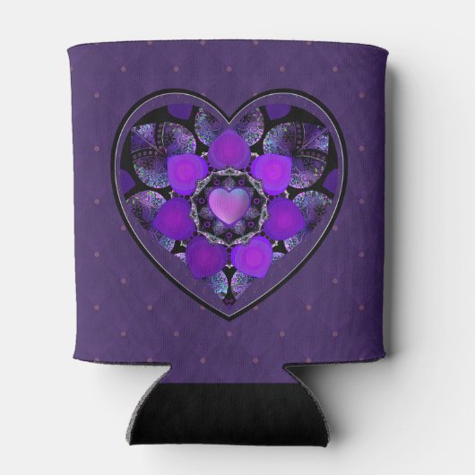 Paarse paraplu & harten .7 blikjeskoeler (Achterkant)