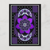 Paarse paraplu & harten .7 briefkaart (Voorkant)