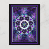 Paarse paraplu & harten.7 briefkaart (Voorkant)