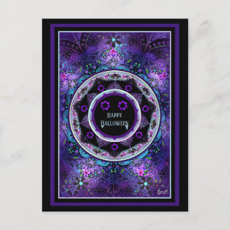 Paarse paraplu & harten.7 briefkaart