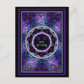 Paarse paraplu & harten.7 briefkaart (Voorkant)