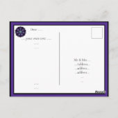 Paarse paraplu & harten.7 briefkaart (Achterkant)