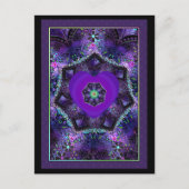 Paarse paraplu & harten.7 briefkaart (Voorkant)