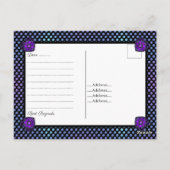 Paarse paraplu & harten .7 briefkaart (Achterkant)