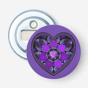 Paarse paraplu & harten .7 button flesopener