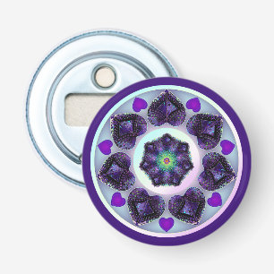 Paarse paraplu & harten .7 button flesopener