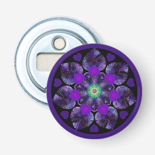 Paarse paraplu & harten .7 button flesopener