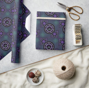 paarse paraplu & harten.7 cadeaupapier
