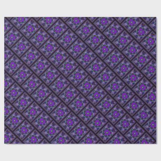 Paarse paraplu & harten .7 cadeaupapier (Vlak)