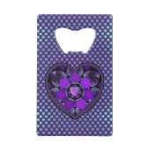 Paarse paraplu & harten .7 creditkaart flessenopener (Achterkant)