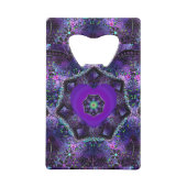 Paarse paraplu & harten .7 creditkaart flessenopener (Achterkant)