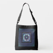 Paarse paraplu & harten .7 crossbody tas (Achterkant)