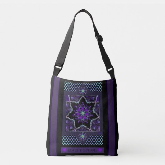 Paarse paraplu & harten .7 crossbody tas (Voorkant)