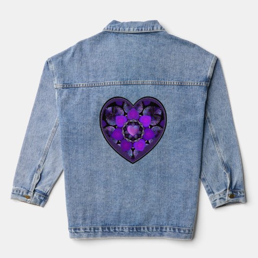 Paarse paraplu & harten.7 denim jacket (Achterkant)