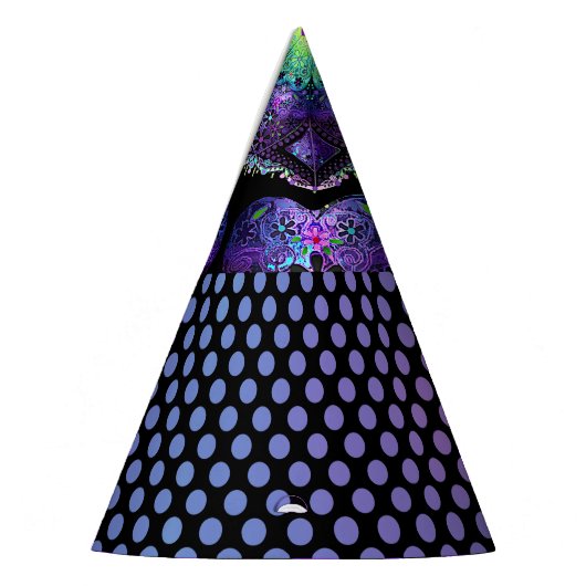 Paarse paraplu & harten .7 feesthoedjes (Links)