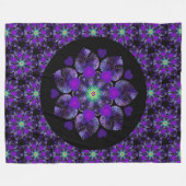 Paarse paraplu & harten .7 fleece deken (Voorkant (Horizontaal))