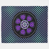 Paarse paraplu & harten .7 fleece deken (Voorkant (Horizontaal))