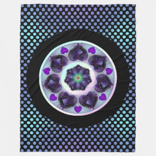 Paarse paraplu & harten .7 fleece deken