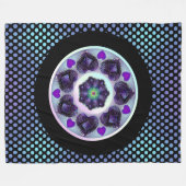 Paarse paraplu & harten .7 fleece deken (Voorkant (Horizontaal))