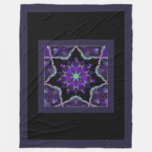 Paarse paraplu & harten .7 fleece deken (Voorkant)