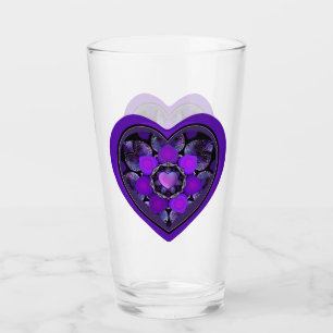Paarse paraplu & harten .7 glas