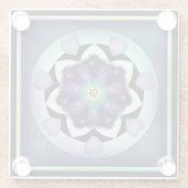 Paarse paraplu & harten .7 glazen onderzetter (Achterkant)