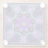 Paarse paraplu & harten .7 glazen onderzetter (Achterkant)