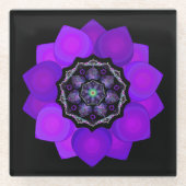 Paarse paraplu & harten .7 glazen onderzetter (Voorkant)