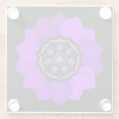 Paarse paraplu & harten .7 glazen onderzetter (Achterkant)