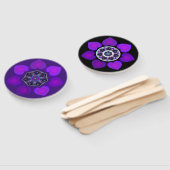 Paarse paraplu & harten .7 handwaaier (Niet-gemonteerd)