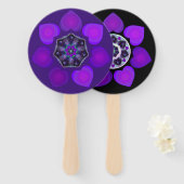 Paarse paraplu & harten .7 handwaaier (Voorkant en achterkant)