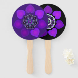 Paarse paraplu & harten .7 handwaaier