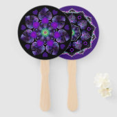 Paarse paraplu & harten .7 handwaaier (Voorkant en achterkant)