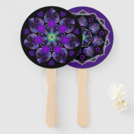 Paarse paraplu & harten .7 handwaaier