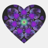 Paarse paraplu & harten .7 hart sticker (Voorkant)