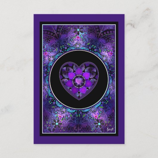 Paarse paraplu & harten .7 informatiekaartje (Voorkant)