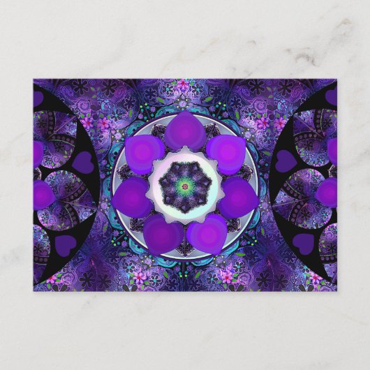 Paarse paraplu & harten .7 informatiekaartje (Voorkant)