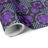 Paarse paraplu & harten .7 inpakpapier (Rol Hoek)