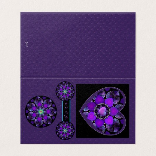 Paarse paraplu & harten .7 kaart (Buitenkant ongevouwen)