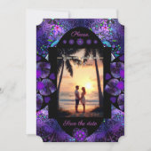 Paarse paraplu & harten .7 kaart (Voorkant)