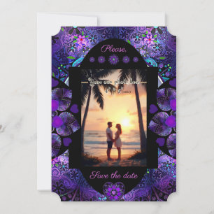 Paarse paraplu & harten .7 kaart