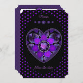 Paarse paraplu & harten .7 kaart (Voorkant / Achterkant)