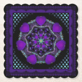 Paarse paraplu & harten .7 kartonnen onderzetters (Voorkant)