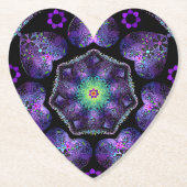 Paarse paraplu & harten .7 kartonnen onderzetters (Voorkant)