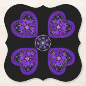 Paarse paraplu & harten .7 kartonnen onderzetters (Voorkant)