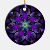 Paarse paraplu & harten .7 keramisch ornament (Voorkant)